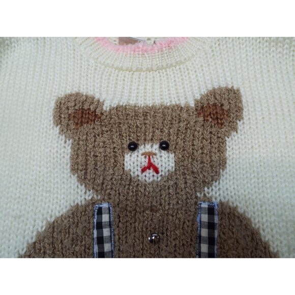 Vintage Far & Near Teddy Bear Sweater Size Large Made in Korea - Picture 8 of 10